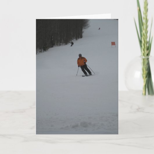 het ski?en wenskaart kaart (Voorkant)