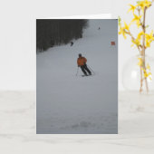 het ski?en wenskaart kaart (Gele Bloem)