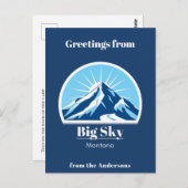 Het skigebied Big Sky Montana Briefkaart (Voorkant / Achterkant)