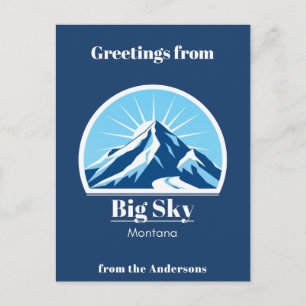 Het skigebied Big Sky Montana Briefkaart