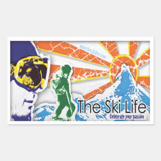 Het skileven - Vier je passie Rechthoekige Sticker (Voorkant)