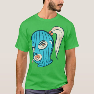 Het skimaskermeisje roken t-shirt