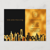 Het skyline-bedrijf van de stad dat we in beweging aankondigingskaart (Voorkant)