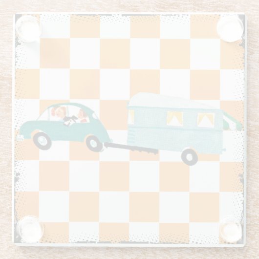 Het slaan van de Open Road 1 Glazen Onderzetter (Achterkant)