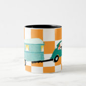 Het slaan van de Open Road 1 Tweekleurige Koffiemok (Center)