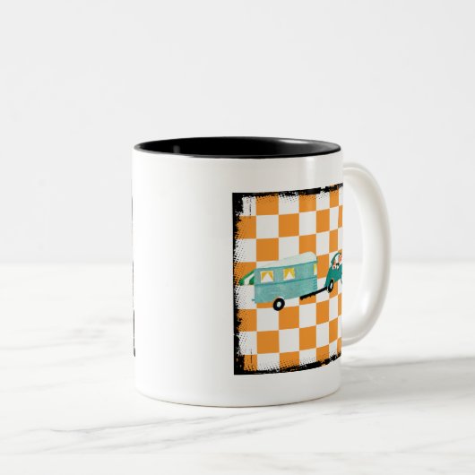 Het slaan van de Open Road 1 Tweekleurige Koffiemok (Voorkant rechts)