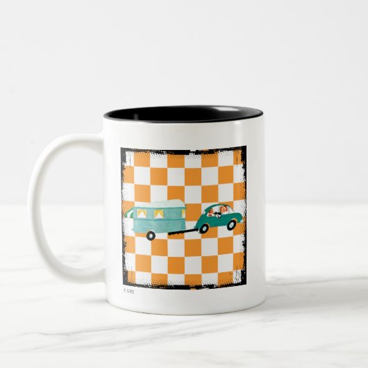 Het slaan van de Open Road 1 Tweekleurige Koffiemok (Links)