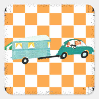Het slaan van de Open Road 1 Vierkante Sticker