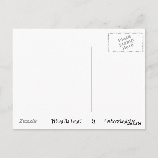 Het slaan van het Doel Briefkaart (Achterkant)