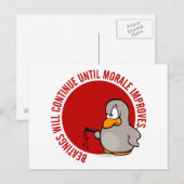 Het slaan zal doorgaan tot het moreel verbetert briefkaart (Voorkant / Achterkant)