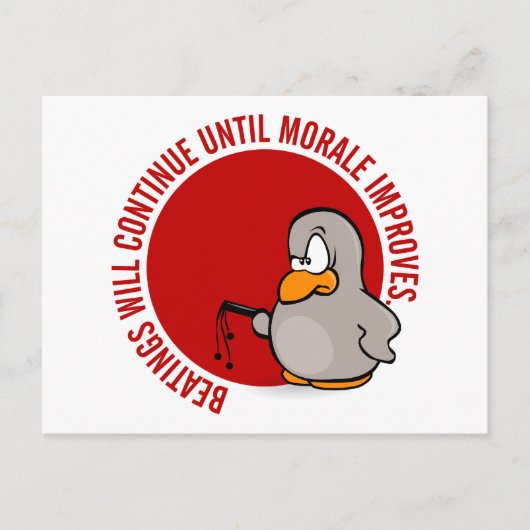 Het slaan zal doorgaan tot het moreel verbetert briefkaart (Voorkant)