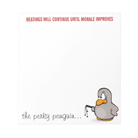 Het slaan zal doorgaan tot het moreel verbetert notitieblok (Voorkant)