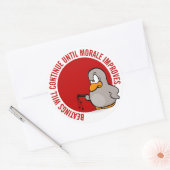 Het slaan zal doorgaan tot het moreel verbetert ronde sticker (Envelop)