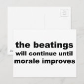 het slaan zal doorgaan tot moraal verbetert briefkaart (Voorkant / Achterkant)