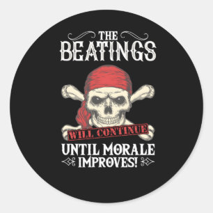 het slaan zal doorgaan tot morale verbetering bren ronde sticker