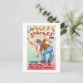 Het slaat me op, Cartoon Man Bowling Briefkaart (Staand voorkant)