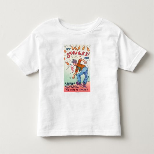 Het slaat me op, Cartoon Man Bowling Kinder Shirts (Voorkant)