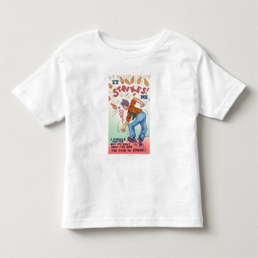 Het slaat me op, Cartoon Man Bowling Kinder Shirts (Voorkant)