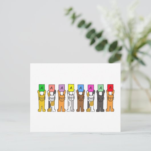 Het slagen van het A-examen Briefkaart (Staand voorkant)