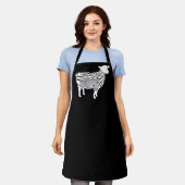 Het slagerschema van vlees snijdt klokeenlamschaap schort (Gedragen)