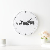 Het slagerschema van vlees snijdt klokkoeienvarken grote klok (Huis)