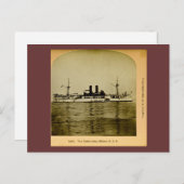 Het slagschip Maine  Stereoview Briefkaart (Voorkant / Achterkant)