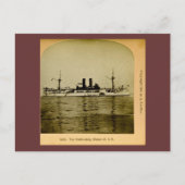 Het slagschip Maine  Stereoview Briefkaart (Voorkant)
