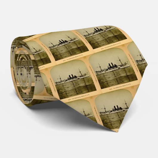 Het slagschip Maine  Stereoview Stropdas (Opgerold)