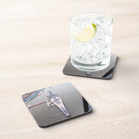 Het slagschip New Jersey van bovenaf Bier Onderzetter (Rechterzijde)