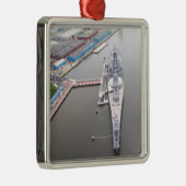 Het slagschip New Jersey van bovenaf Metalen Ornament (Rechts)