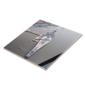 Het slagschip New Jersey van bovenaf Tegeltje (Zijkant)