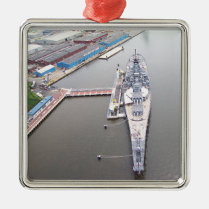 Het slagschip New Jersey vanuit de lucht Metalen Ornament