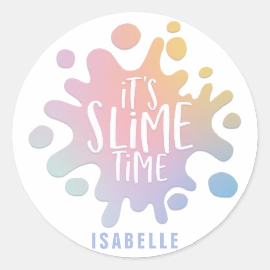 Het Slanke tijd regenboog splat verjaardagsfeestje Ronde Sticker (Voorkant)