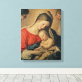 Het Slapende Christus Kind (olie op doek) Canvas Afdruk (Insitu (Houten vloer))