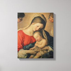 Het Slapende Christus Kind (olie op doek) Canvas Afdruk
