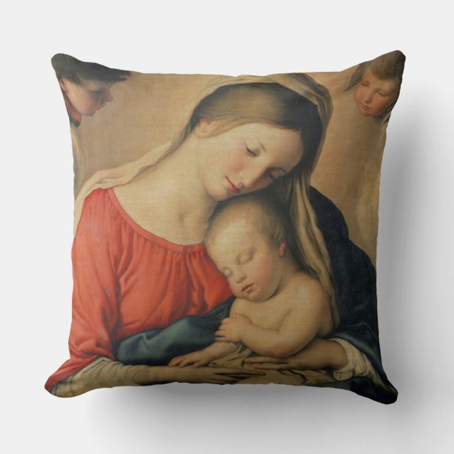 Het Slapende Christus Kind (olie op doek) Kussen (Voorkant)