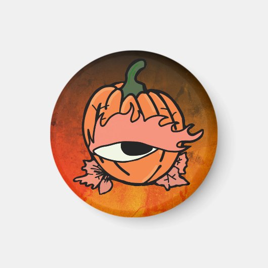 Het slaperige oog van de Spooky Pumpkin Magneet (Voorkant)