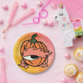 Het slaperige oog van de Spooky Pumpkin Papieren Bordje (Feest)