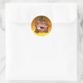 Het slaperige oog van de Spooky Pumpkin Ronde Sticker (Tas)