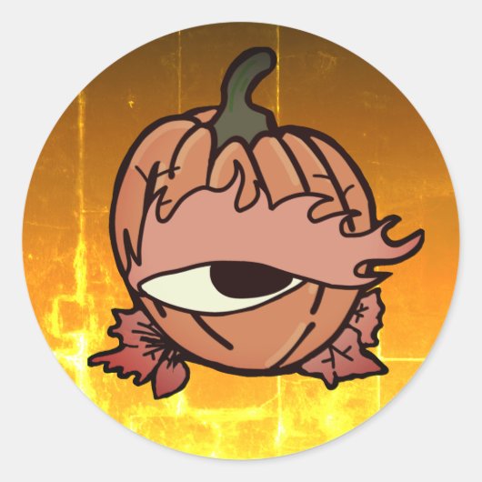 Het slaperige oog van de Spooky Pumpkin Ronde Sticker (Voorkant)