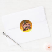 Het slaperige oog van de Spooky Pumpkin Ronde Sticker (Envelop)