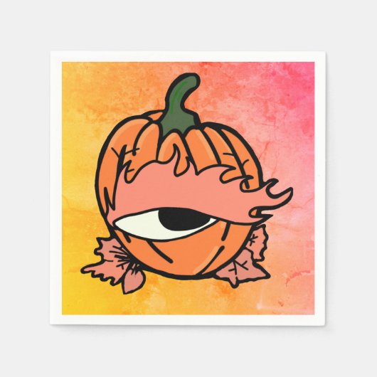 Het slaperige oog van de Spooky Pumpkin Servet (Voorkant)