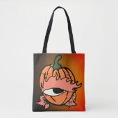 Het slaperige oog van de Spooky Pumpkin Tote Bag (Voorkant)