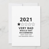 Het slechte jaar 2021 in review 5 ster feestdagenkaart (Voorkant)