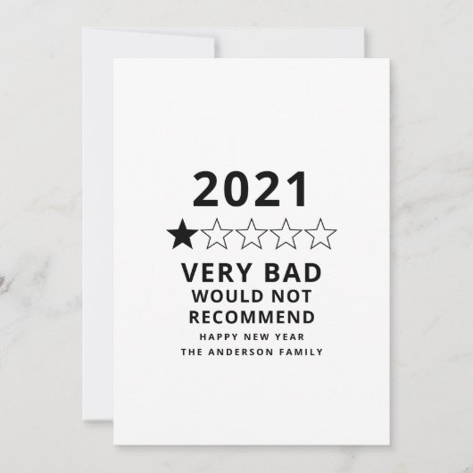 Het slechte jaar 2021 in review 5 ster feestdagenkaart (Voorkant)