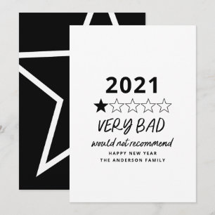 Het slechte jaar 2021 in review 5 ster feestdagenkaart