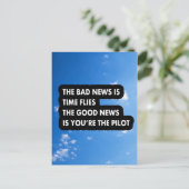 Het slechte nieuws is dat de tijd het goede nieuws briefkaart (Staand voorkant)