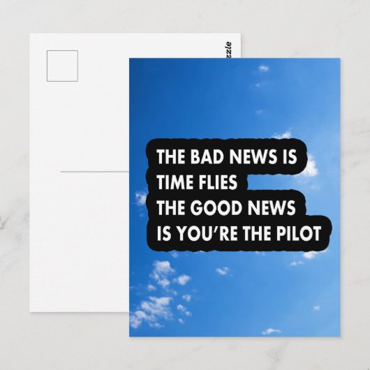 Het slechte nieuws is dat de tijd het goede nieuws briefkaart (Voorkant / Achterkant)