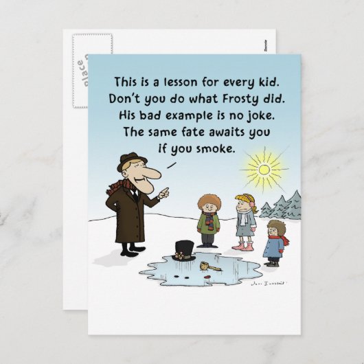 Het slechte voorbeeld van Frosty - Funny Christmas Feestdagenkaart (Voorkant / Achterkant)