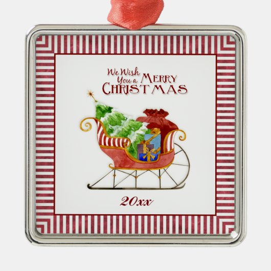 Het Sleigh Ornament van de Kerstman (Voorkant)